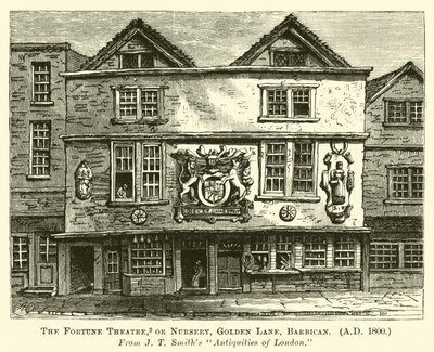 The Fortune Theatre, vagy Nursery, Golden Lane, Barbican, AD 1800 alkotó: English School