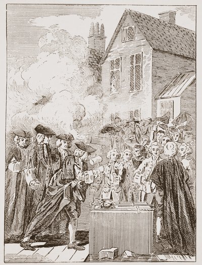 A Blackfriars Bridge alapköve, 1760, egy korabeli nyomtatványból alkotó: English School