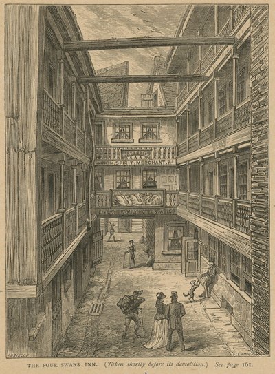 A Four Swans Inn, röviddel a lebontása előtt alkotó: English School