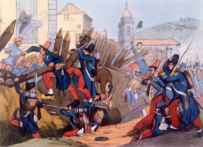 A Francia Légió megrohamoz egy karlista bejáratot, 1837 alkotó: English School
