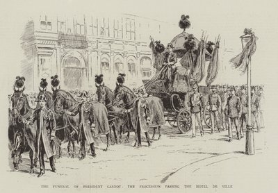 Carnot elnök temetése, a Hotel de Ville (litho) melletti körmenet alkotó: English School