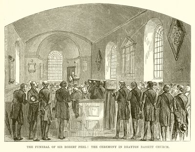 Sir Robert Peel temetése: A szertartás a Drayton Bassett templomban alkotó: English School