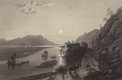 A Gangesz belép a síkságra Haridwar közelében (metszet) alkotó: English School