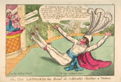 A meleg Lothario. A Divat Nagy és Ünnepelt Amatőrje, kocsma. 1813 (kézzel színezett metszet) alkotó: English School