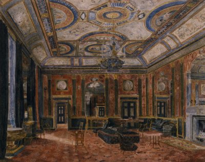 The Glass Drawing Room, Northumberland House, 1870 körül (akvarell) alkotó: English School