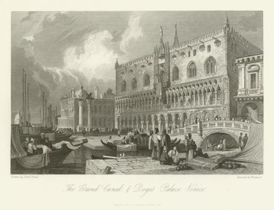 A Canal Grande és a Doges-palota, Velence, 1844 alkotó: English School