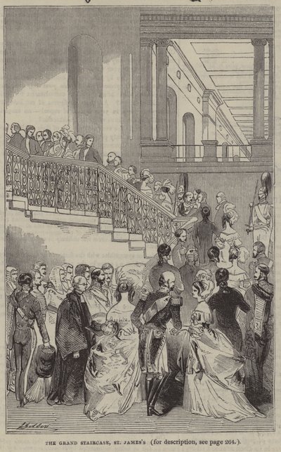 The Grand Staircase, St James?s Palace, London, A Drawing Room alkotó: English School