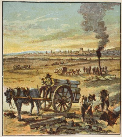 A nagy pestis, kocsma. 1890 (színes litográfia) alkotó: English School