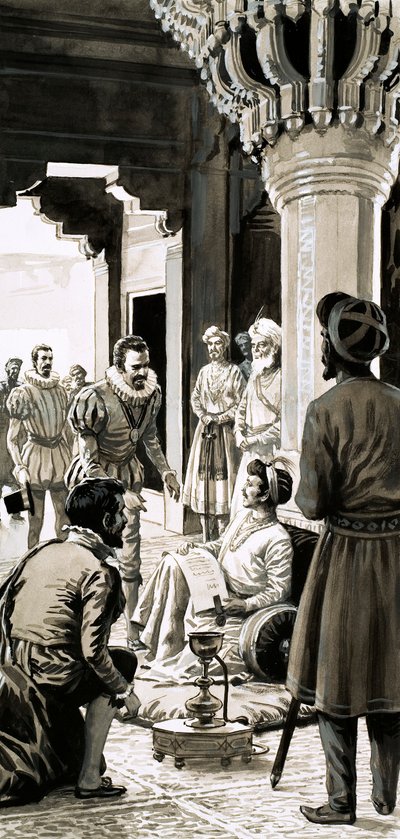 A szerencsés császár nagy uralkodása (guache papíron) alkotó: English School