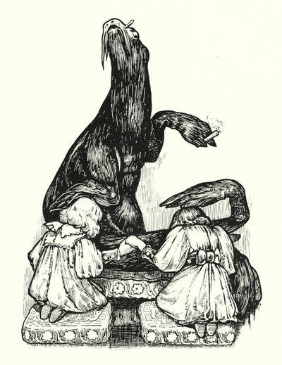 A Nagy Pecsét megáldja a hercegnőket (litho) alkotó: English School