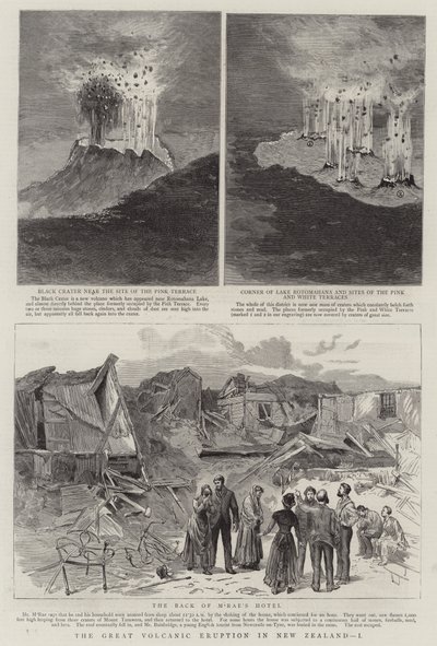 A nagy vulkánkitörés Új-Zélandon, I (metszet) alkotó: English School
