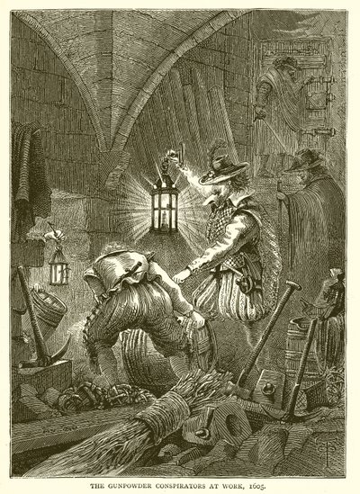 A lőporos összeesküvők munkában, 1605 alkotó: English School