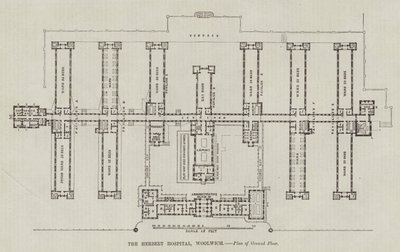 Herbert Kórház, Woolwich, Földszinti terv (metszet) alkotó: English School
