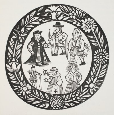Adam Bell története, a Clough Clim és William of Cloudeslie, illusztráció a Chap-books of the Eightenth Century-ből, John Ashton, pub. 1882 alkotó: English School