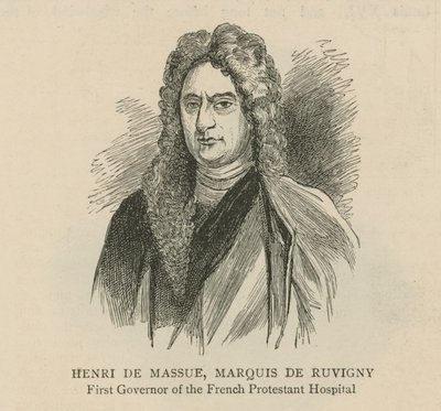 A hugenották Angliában: Henri de Massue, de Ruvigny márki, a francia protestáns kórház első kormányzója alkotó: English School