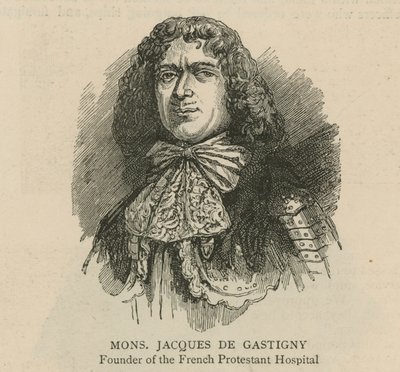 A hugenották Angliában: Monsieur Jacques de Gastigny, a francia protestáns kórház alapítója alkotó: English School