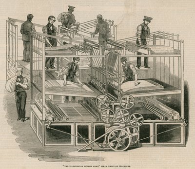 Az Illustrated London News gőznyomtató gépei alkotó: English School