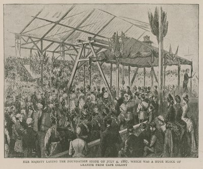 A császári intézet: Őfelsége 1887. július 4-én letette az alapkövet, amely egy hatalmas gránittömb volt Cape Colonyból alkotó: English School