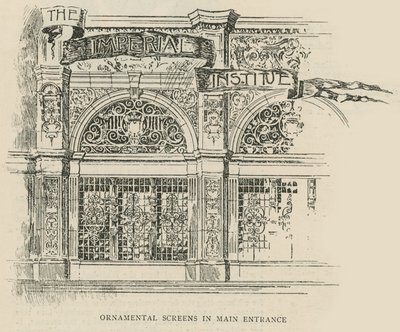 The Imperial Institute: Díszítő paravánok a főbejáratban alkotó: English School