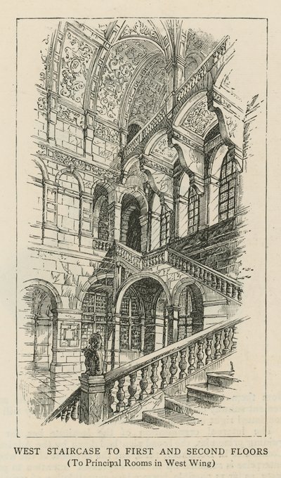 The Imperial Institute: Nyugati lépcső az első és a második emeletre alkotó: English School