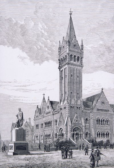 The Independent Church, Collins Street, Melbourne, Ausztrália, az Australian Pictures-től, pub. a The Religious Tract Society, 1886 alkotó: English School