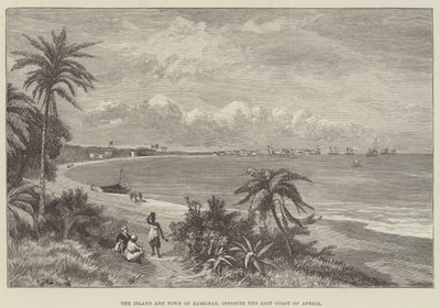 Zanzibár szigete és városa, Afrika keleti partjával szemben (metszet) alkotó: English School