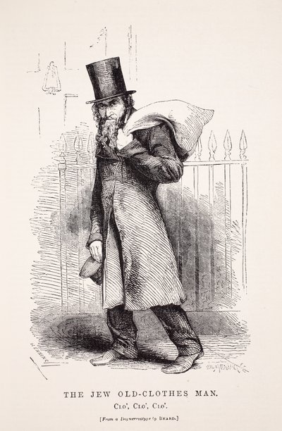 The Jew Old-Clothes Man, Richard Beard dagerrotípiája nyomán, illusztrációja a londoni munkásságból és a londoni szegényekből, Henry Mayhew, pub. 1862 alkotó: English School