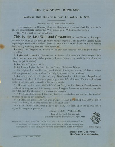 A Kaisers kétségbeesése alkotó: English School