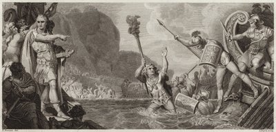 Julius Caesar partraszállása alkotó: English School
