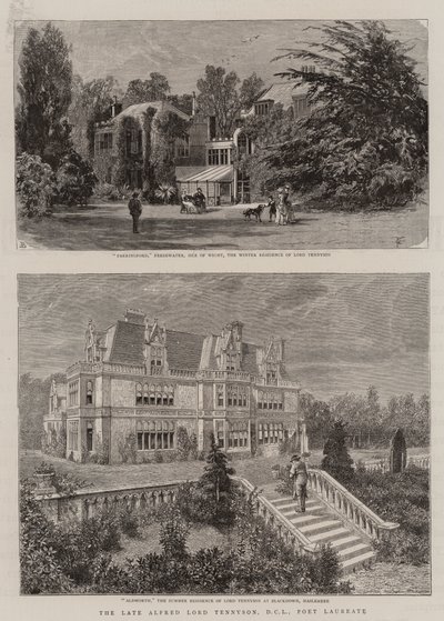 A néhai Alfred Lord Tennyson, DCL, költődíjas (metszet) alkotó: English School