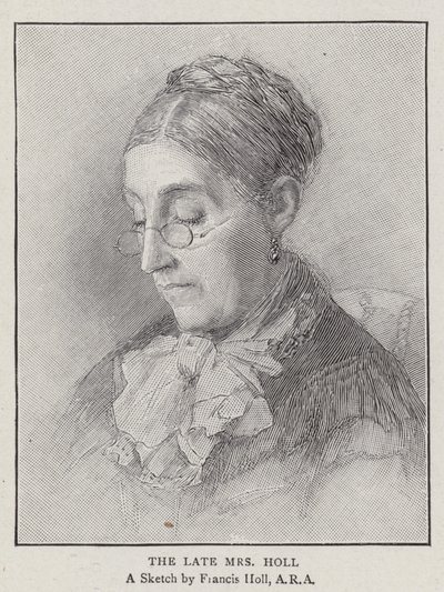 A néhai Mrs. Holl (metszet) alkotó: English School