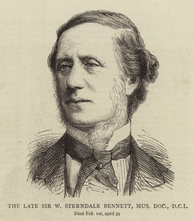 A néhai Sir W Sterndale Bennett, Mus Doc, DCL (metszet) alkotó: English School