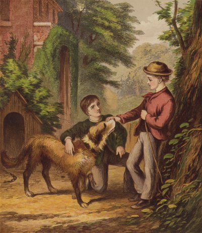 The Little Dog Trusty (színes litográfia) alkotó: English School