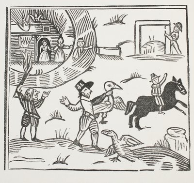 The Mad Pranks of Tom Tram, illusztráció a Chap-books of the Eightenth Century, John Ashton, pub. 1882 alkotó: English School