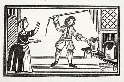 The Mad Pranks of Tom Tram, illusztráció a Chap-books of the Eightenth Century, John Ashton, pub. 1882 alkotó: English School