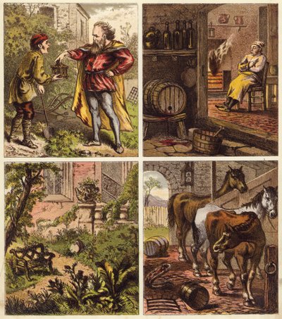 A varázskoporsó (színes litográfia) alkotó: English School
