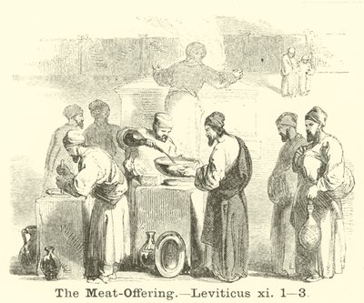 A húsáldozat, Leviticus, xi, 1, 3 alkotó: English School