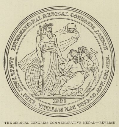 Az Orvosi Kongresszus emlékérem, hátlap (metszet) alkotó: English School