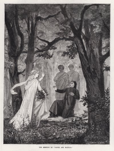 „Dante és Matilda” találkozása (metszet) alkotó: English School