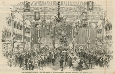 A Metropolitan Sanitary Association vacsora a Soyers Symposiumban, Gore House, Kensington alkotó: English School