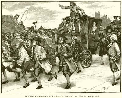 Der Mob befreit Mr. Wilkes auf dem Weg ins Gefängnis von English School