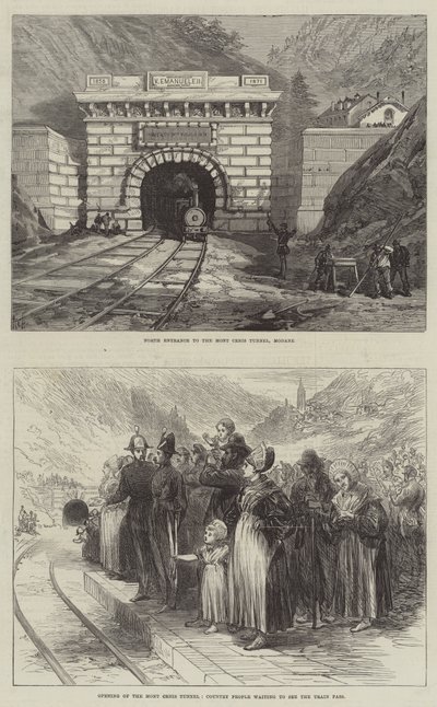 A Mont Cenis alagút (metszet) alkotó: English School