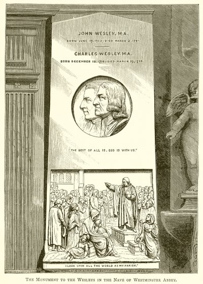 A Wesley-ék emlékműve a Westminster Abbey hajójában alkotó: English School