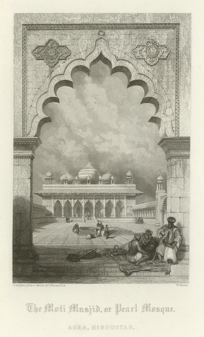 A Moti Masjid, vagy Gyöngymecset, Agra, India alkotó: English School