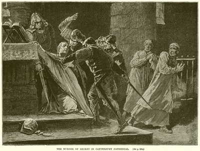 Becket meggyilkolása a canterburyi katedrálisban alkotó: English School