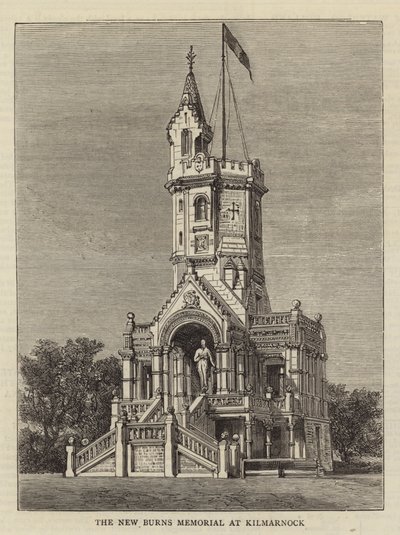 New Burns emlékműve Kilmarnockban (metszet) alkotó: English School