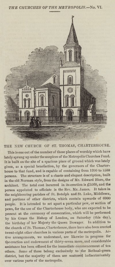 Szent Tamás új temploma, Charterhouse (metszet) alkotó: English School