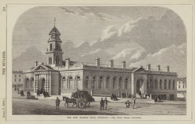 The New Market Hall, Burnley, Mr James Green, építész (metszet) alkotó: English School