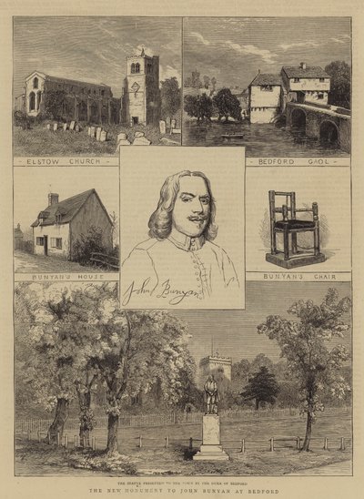 John Bunyan új emlékműve Bedfordban (metszet) alkotó: English School