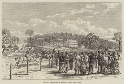 Az új lóversenypálya a Sandown Parkban, Esher közelében (metszet) alkotó: English School
